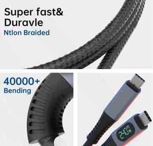 NUEVO Cable de Datos USB-C Dual de 240W 5A, 40Gbps, Transferencia de Datos USB-C, PD 100W, Video 8K 60HZ, Cable USB4 para Thunderbolt 3 - Product Image 4