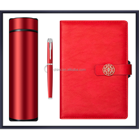 Nouveauté, boîtes personnalisées élégantes et simples en gros avec logo, ensemble cadeau tasse isotherme + carnet A5 uni + stylo 2023