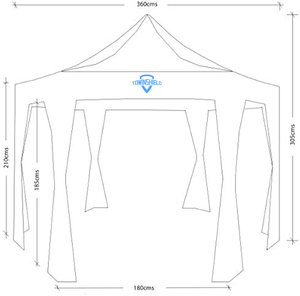 Gazebo <span class=keywords><strong>Plegable</strong></span> Hexagonal Resistente a la Intemperie para Jardín, Fiestas y Jacuzzi, 3.6m X 3m, <span class=keywords><strong>con</strong></span> Laterales de Malla - Product Image 2