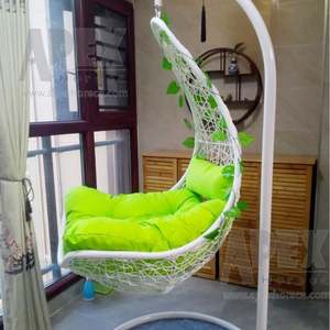 เก้าอี้ไข่แกว่งได้สำหรับสวนกลางแจ้ง<span class=keywords><strong>3</strong></span>ที่นั่งเฟอร์นิเจอร์กลางแจ้งทำจากโลหะ - Product Image 2