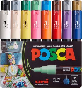 มาร์กเกอร์ PC-1M 16 <span class=keywords><strong>posca</strong></span> อุปกรณ์ศิลปะสำหรับการเพ้นท์หิน-ปากกาเพ้นท์สีสำหรับโรงเรียนและงานฝีมือ - Product Image 2