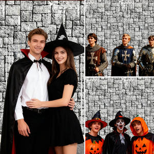 Cortina de Lluvia de Lámina Negra y Blanca con Flecos de <span class=keywords><strong>Piedra</strong></span> de Ladrillo y Mármol, 1*2M, Fondo Decorativo para Fiestas, Suministros para Mejorar el Ambiente - Product Image 2