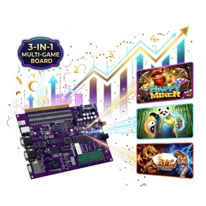 BORDEN Taiwan 3 in 1 Multi Game Board PCB High Reliable for Commercial <b>Arcade</b> Centers Happy Miner 110-240V Power Souce - Product Image 1