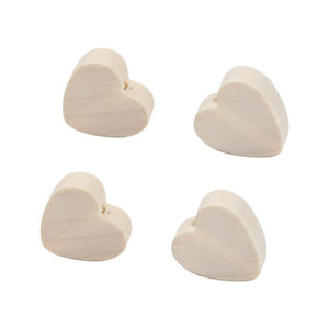 Perles en bois naturel en forme de cœur et d'étoile 20 mm pour artisanat DIY et décoration intérieure - Product Image 5