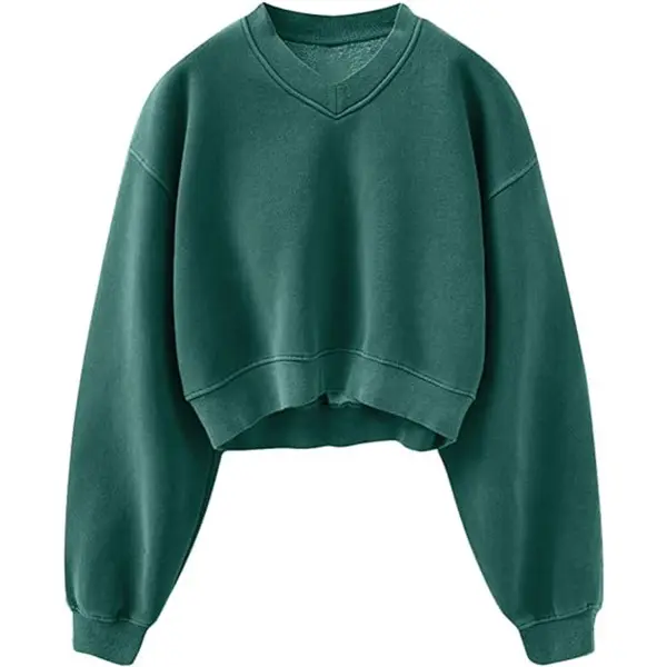 Mädchen Sweatshirt Acid-Wash Sport-Kapuzenpulli 100 % Baumwolle V-Ausschnitt lange Ärmel Hoodie Obershirt
