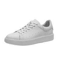 Baskets décontractées en cuir véritable blanc pour hommes, nouveau style 2025, chaussures tendance