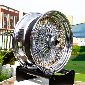 JZR109 Rueda de alambre de radios personalizada de 17 pulgadas Pulido Cromo Oro/Plata para Old <span class=keywords><strong>Cadillac</strong></span> Lowrider Vintage Car - Product Image 6