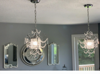 Lustre classique en fer et cristal, mini suspension décorative vintage pour chambre, entrée, salle à manger, hôtel