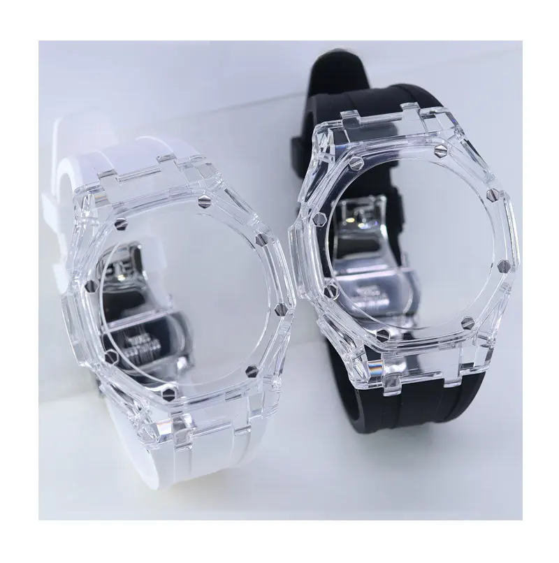 Set di Custom Watch Case adatto per GA2100 GM2100 fattoria quercia cinturino in gomma trasparente accessori per la modifica della cassa