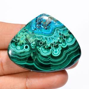 Piedra preciosa cabujón de corazón de crisocola de malaquita Natural de alta calidad 121,5 Ct 34X43X7mm anillo colgante de que hace piedras preciosas - Product Image 1