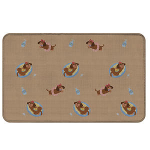 SKY Linen-Edged <b>Puppy</b> Floor <b>Mat</b> Rectangle Flax Animal Print Non-Slip Doormat For Home Entryway - Product Image 1