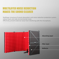 Microphone Kinter Vente en gros Filtre à mousse Pliable Réglable Microphone de studio Bouclier d'isolation Microphone antibruit