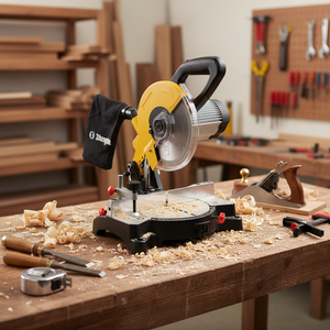 Sierra Ingletadora Eléctrica Industrial <span class=keywords><strong>de</strong></span> Alta Calidad para Bricolaje, 1600 W, Cortes Transversales Precisos, Cortes en Ángulo, Materiales <span class=keywords><strong>de</strong></span> Madera, Plástico, Metal, Carpintería - Product Image 1