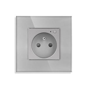 Chống Scratch Glass Khung nhà thông minh điện tường ổ cắm tiêu chuẩn Pháp phong cách Châu Âu cắm <span class=keywords><strong>Wifi</strong></span> tuya Ổ cắm ổ cắm thông minh 16A - Product Image 1