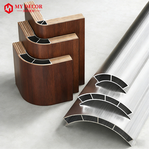 Profilés de panneaux muraux en aluminium anodisé courbé, profil en arc, <span class=keywords><strong>joint</strong></span> d'angle, garniture de finition, directement de l'usine - Product Image 1