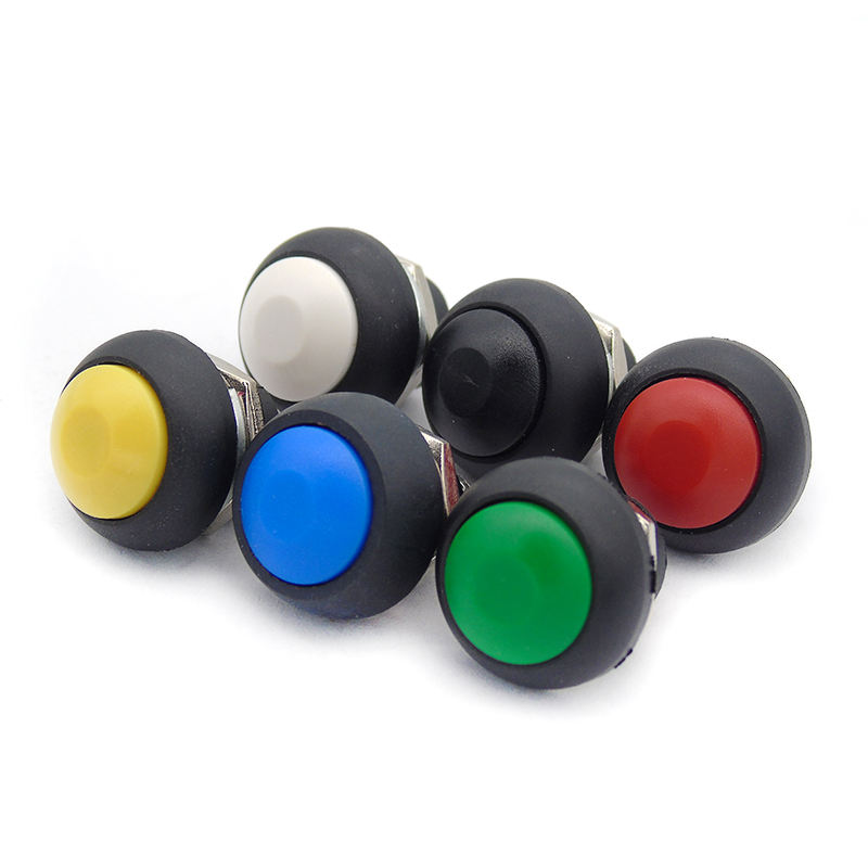 PBS-33B 2Pin Mini Switch 12mm 12V 1A Waterproof Momentary Push Button Switch Since the Reset Non-locking