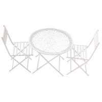 Table et chaise d'art de fer de jeu de nourriture miniature Table basse à l'échelle 1:12 maison de poupée de loisirs en plein air
