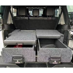 Tiroir de voiture VRD4X4 avec plateau supérieur à roulettes, tiroir arrière JL JK pour Jeep Wrangler Ute 4WD, système de tiroirs 4x4, organisateurs de coffre - Product Image 1