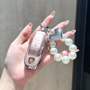 Étui à clés en strass avec chaîne en cristal pour Porsche Cayenne Panamera Macan 718 911 Taycan - Product Image 6