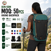 Sac à dos de randonnée léger multi-compartiments avec fermeture éclair 25L, logo personnalisé, pour le sport de plein air et l'escalade