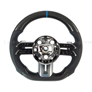 Volant en cuir perforé et fibre de carbone C217 W211 W212 W221 W222 C63 GLA45 C43 SLC pour <span class=keywords><strong>Mercedes</strong></span> Benz S63 AMG Upgrade - Product Image 3