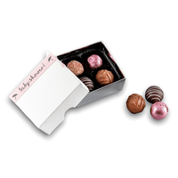 Logo personnalisé petit emballage en papier blanc pour le chocolat mini mignon mini boîtes de chocolat avec revêtement UV pour l'emballage alimentaire