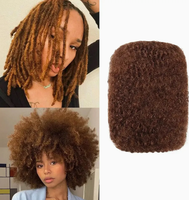 Extension de cheveux naturels vierges indiens Remy en vrac, qualité Afro Kinky, noir naturel, 50g, la plus vendue en usine