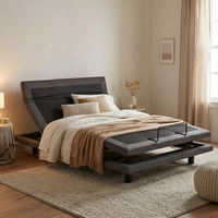 Cadre de lit électrique intelligent et réglable en métal moderne, fabrication allemande, garantie 5 ans, toutes certifications, base de lit double XL Bluetooth