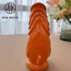 Jarrón de flores decorativo de buena calidad, taza <span class=keywords><strong>tiki</strong></span> de cerámica con forma de pez naranja - Product Image 4