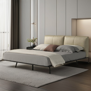 เตียงหุ้มหนัง WESOME ระดับไฮเอนด์ สไตล์อิตาเลียนหรูหรา ขนาดคิงไซส์และควีนไซส์ โครงเตียงดีไซน์ใหม่ยอดนิยม ทำจากไม้เนื้อแข็ง - Product Image 5