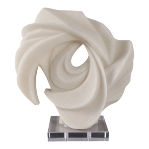 Scultura astratta in resina a spirale su base acrilica per decorazione domestica, mensola o statua decorativa da tavolino - Product Image 1