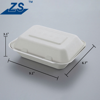 Boîtes alimentaires rectangulaires à clapet sans BPA 9x6 pouces, jetables, pour salades