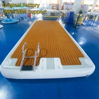 Bateau gonflable personnalisé écologique pour publicité extérieure, radeau d'île d'eau ponton au point de chute avec passerelle flottante latérale