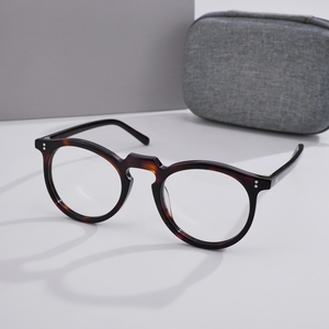 Nueva llegada, montura de gafas ópticas retro redonda con remaches de acetato, montura de gafas de acetato hecha a mano para hombres y mujeres, uso diario. - Product Image 2