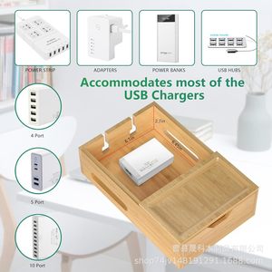 Wooden Multi Functional Phone <b>Stand</b> <b>Tablet</b> Charging Holder Desk Organizer With Drawer <b>For</b> Mobile Devices - Product Image 5