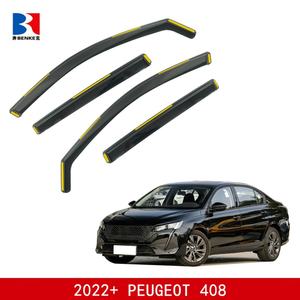 Déflecteurs de vent et de pluie pour fenêtres, pare-soleil 4 pièces pour Peugeot 408 2022+, en PC, installation avec ruban 3M - Product Image 3