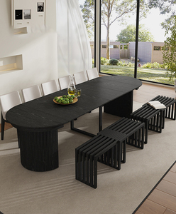 <span class=keywords><strong>Table</strong></span> à manger pliable entièrement en bois, rectangulaire, <span class=keywords><strong>3</strong></span> <span class=keywords><strong>mètres</strong></span>, haut de gamme, pour maison d'hôtes, hôtel, villa, <span class=keywords><strong>table</strong></span> ovale simple et moderne, 10 personnes - Product Image 6