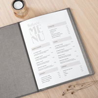 Dossiers de menus personnalisés Livres de menus de restaurant de marque Couvertures de menus de mariage en lin à couverture rigide personnalisée