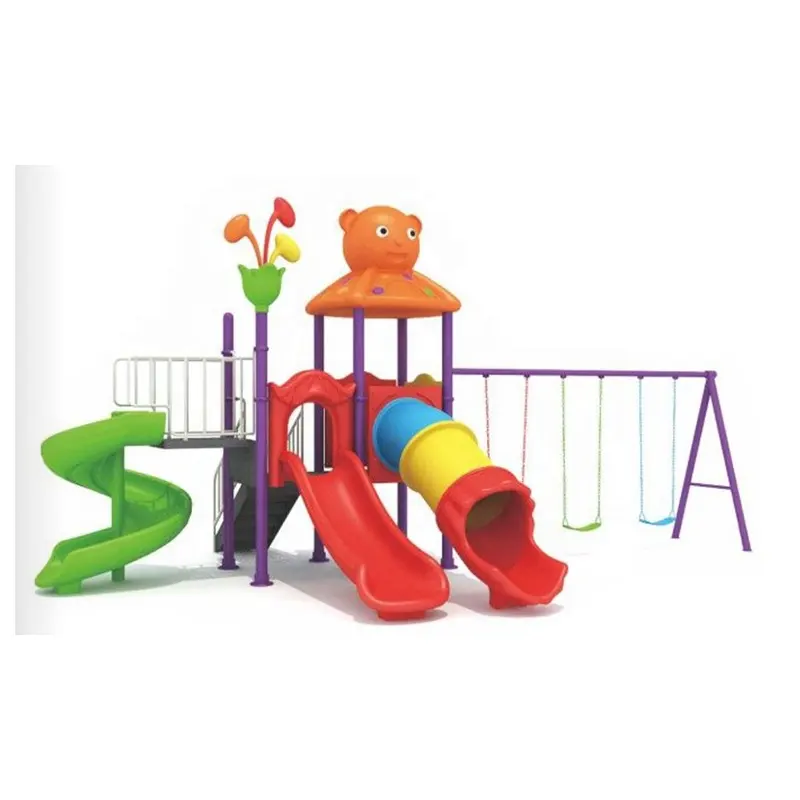 Venta caliente niños multifuncionales nuevo estilo patio interior bebé juguetes niños barato colorido plástico columpio tobogán parque infantil