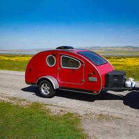 EcoCampor Remorque de camping-car teardrop tout-terrain sur mesure, cadre en aluminium avec mini fibre de verre extensible pour le camping et les voyages