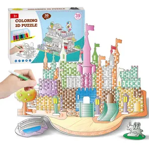 Colorful Drawing And Mosaic 3D Painted Jigsaw Puzzle Educational Toy For Kids