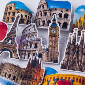 Adesivi magnetici per frigorifero in metallo con tema carino per Mini paesi Souvenir europei - Product Image 4