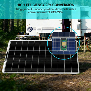 Alecter APH-P109 22% Efficiency 182mmx182mm Cell Size Flexible <b>Solar</b> <b>Panel</b> <b>100W</b> 12V Fiberglass Construction Lightweight White RV - Product Image 5