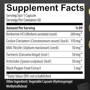 Suplemento de berberina mecanizado personalizado OEM Odm con cúrcuma, plátano, cardo mariano, cápsulas de extracto de pimienta negra - Product Image 2