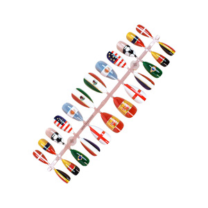 Venta al por Mayor de 24 Uñas Postizas con Tema de Fútbol, Reutilizables, Cobertura Completa, Diseño de Banderas de Varios Países - Product Image 4