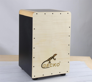 GECKO CL93 caixa de tambor Cajon instrumento de percussão em tamanho real corda de madeira de aço natural preto de bordo encaracolado - Product Image 3