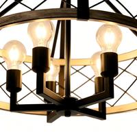 Suspension Cage en Fer Noir Mat avec Culot E26/E27 pour Salle à Manger et Éclairage Domestique