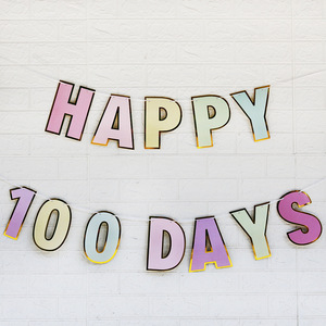 Youlun Feliz <span class=keywords><strong>cumpleaños</strong></span> 100 días 7in letras Macaron colores negro reutilizable decoración <span class=keywords><strong>de</strong></span> <span class=keywords><strong>pared</strong></span> decoración <span class=keywords><strong>de</strong></span> fiesta Banner para mujer hombres niñas - Product Image 5