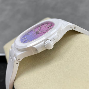 Montre-bracelet de luxe pour femmes et hommes, cadran dégradé, en céramique, boîtier octogonal de 40 mm, mouvement automatique, affichage de la date, étanche, montre tendance - Product Image 3