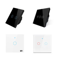 Usine couleurs personnalisées 1/2/3/4 Gang 2 voies sans fil télécommande interrupteur Tuya maison intelligente Wifi applique murale tactile interrupteur intelligent